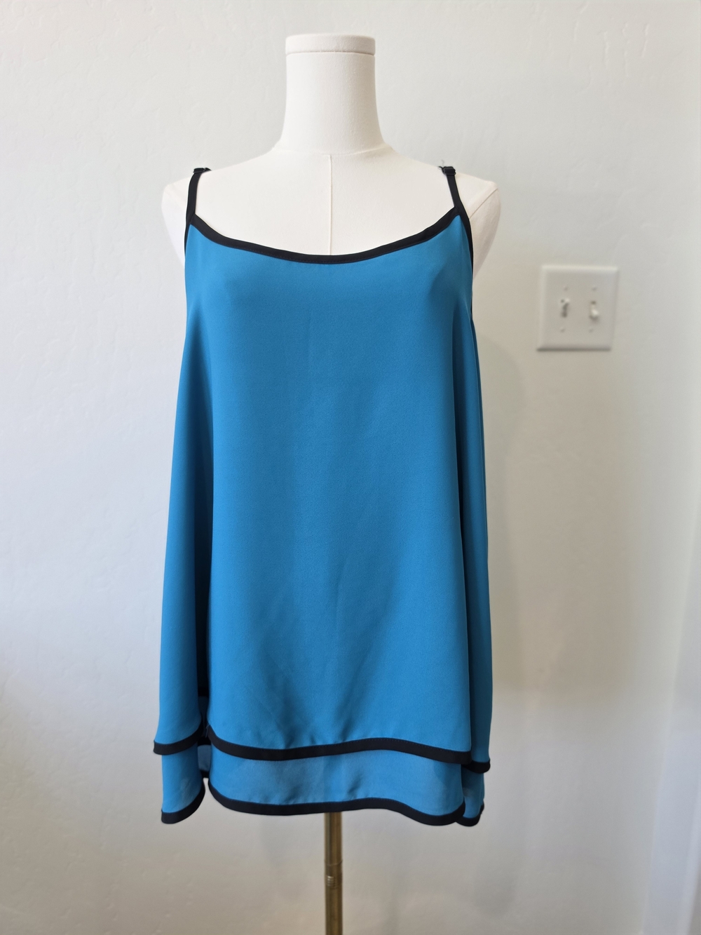 Torrid Women's Lace Back Camisole Tank Top - Teal and Black SIZE 2